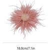 image:imageBeaded Feather Flower Large Brooch Pin for Women Men Elegant Oversized Dandelion Pompom Floral Brooches Pins Wedding Ceremony Cocktail Party Boutonniere Dress Accessories Jewelry 180mmPink