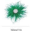 image:imageBeaded Feather Flower Large Brooch Pin for Women Men Elegant Oversized Dandelion Pompom Floral Brooches Pins Wedding Ceremony Cocktail Party Boutonniere Dress Accessories Jewelry 180mmGreen