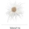 image:imageBeaded Feather Flower Large Brooch Pin for Women Men Elegant Oversized Dandelion Pompom Floral Brooches Pins Wedding Ceremony Cocktail Party Boutonniere Dress Accessories Jewelry 180mmWhite