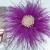 image:imageBeaded Feather Flower Large Brooch Pin for Women Men Elegant Oversized Dandelion Pompom Floral Brooches Pins Wedding Ceremony Cocktail Party Boutonniere Dress Accessories Jewelry 180mmPurple