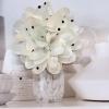 image:imageDainty Black Dots Flower Brooch Pin for Women Ladies Charming Satin Fabric Rose Peony Floral Brooches Hair Clips Pins Elegant Wedding Cocktail Party Hat Bag Suit Clothing Dress Accessories 3 inchesWhite