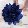 image:imageDainty Black Dots Flower Brooch Pin for Women Ladies Charming Satin Fabric Rose Peony Floral Brooches Hair Clips Pins Elegant Wedding Cocktail Party Hat Bag Suit Clothing Dress Accessories 3 inchesNavy