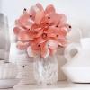 image:imageDainty Black Dots Flower Brooch Pin for Women Ladies Charming Satin Fabric Rose Peony Floral Brooches Hair Clips Pins Elegant Wedding Cocktail Party Hat Bag Suit Clothing Dress Accessories 3 inchesCoral Pink