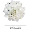 image:imageDainty Black Dots Flower Brooch Pin for Women Ladies Charming Satin Fabric Rose Peony Floral Brooches Hair Clips Pins Elegant Wedding Cocktail Party Hat Bag Suit Clothing Dress Accessories 3 inchesWhite