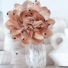 image:imageDainty Black Dots Flower Brooch Pin for Women Ladies Charming Satin Fabric Rose Peony Floral Brooches Hair Clips Pins Elegant Wedding Cocktail Party Hat Bag Suit Clothing Dress Accessories 3 inchesSandy Brown