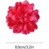 image:imageDainty Black Dots Flower Brooch Pin for Women Ladies Charming Satin Fabric Rose Peony Floral Brooches Hair Clips Pins Elegant Wedding Cocktail Party Hat Bag Suit Clothing Dress Accessories 3 inchesFushcia