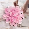 image:imageDainty Black Dots Flower Brooch Pin for Women Ladies Charming Satin Fabric Rose Peony Floral Brooches Hair Clips Pins Elegant Wedding Cocktail Party Hat Bag Suit Clothing Dress Accessories 3 inchesPink