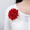 image:imageDainty Black Dots Flower Brooch Pin for Women Ladies Charming Satin Fabric Rose Peony Floral Brooches Hair Clips Pins Elegant Wedding Cocktail Party Hat Bag Suit Clothing Dress Accessories 3 inchesRed