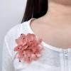 image:imageDainty Black Dots Flower Brooch Pin for Women Ladies Charming Satin Fabric Rose Peony Floral Brooches Hair Clips Pins Elegant Wedding Cocktail Party Hat Bag Suit Clothing Dress Accessories 3 inchesCoral Pink
