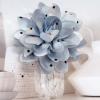 image:imageDainty Black Dots Flower Brooch Pin for Women Ladies Charming Satin Fabric Rose Peony Floral Brooches Hair Clips Pins Elegant Wedding Cocktail Party Hat Bag Suit Clothing Dress Accessories 3 inchesGrey Blue