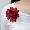 image:imageDainty Black Dots Flower Brooch Pin for Women Ladies Charming Satin Fabric Rose Peony Floral Brooches Hair Clips Pins Elegant Wedding Cocktail Party Hat Bag Suit Clothing Dress Accessories 3 inchesWine Red