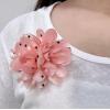 image:imageDainty Black Dots Flower Brooch Pin for Women Ladies Charming Satin Fabric Rose Peony Floral Brooches Hair Clips Pins Elegant Wedding Cocktail Party Hat Bag Suit Clothing Dress Accessories 3 inchesPeach Pink