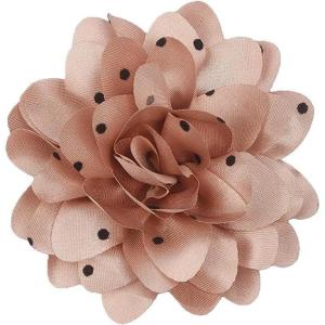 image:imageDainty Black Dots Flower Brooch Pin for Women Ladies Charming Satin Fabric Rose Peony Floral Brooches Hair Clips Pins Elegant Wedding Cocktail Party Hat Bag Suit Clothing Dress Accessories 3 inchesSandy Brown