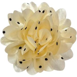 image:imageDainty Black Dots Flower Brooch Pin for Women Ladies Charming Satin Fabric Rose Peony Floral Brooches Hair Clips Pins Elegant Wedding Cocktail Party Hat Bag Suit Clothing Dress Accessories 3 inchesBeige