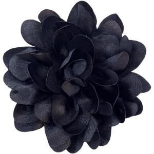 image:imageDainty Black Dots Flower Brooch Pin for Women Ladies Charming Satin Fabric Rose Peony Floral Brooches Hair Clips Pins Elegant Wedding Cocktail Party Hat Bag Suit Clothing Dress Accessories 3 inchesBlack