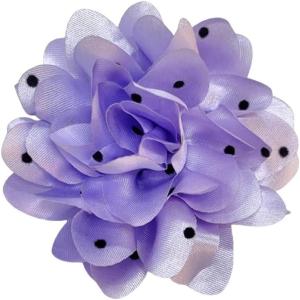 image:imageDainty Black Dots Flower Brooch Pin for Women Ladies Charming Satin Fabric Rose Peony Floral Brooches Hair Clips Pins Elegant Wedding Cocktail Party Hat Bag Suit Clothing Dress Accessories 3 inchesLilac
