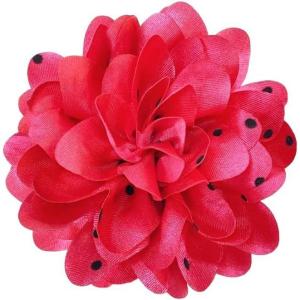 image:imageDainty Black Dots Flower Brooch Pin for Women Ladies Charming Satin Fabric Rose Peony Floral Brooches Hair Clips Pins Elegant Wedding Cocktail Party Hat Bag Suit Clothing Dress Accessories 3 inchesFushcia