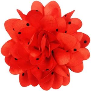 image:imageDainty Black Dots Flower Brooch Pin for Women Ladies Charming Satin Fabric Rose Peony Floral Brooches Hair Clips Pins Elegant Wedding Cocktail Party Hat Bag Suit Clothing Dress Accessories 3 inchesRed