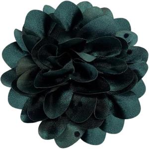 image:imageDainty Black Dots Flower Brooch Pin for Women Ladies Charming Satin Fabric Rose Peony Floral Brooches Hair Clips Pins Elegant Wedding Cocktail Party Hat Bag Suit Clothing Dress Accessories 3 inchesBlackish Green