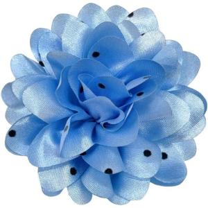 image:imageDainty Black Dots Flower Brooch Pin for Women Ladies Charming Satin Fabric Rose Peony Floral Brooches Hair Clips Pins Elegant Wedding Cocktail Party Hat Bag Suit Clothing Dress Accessories 3 inchesSky Blue