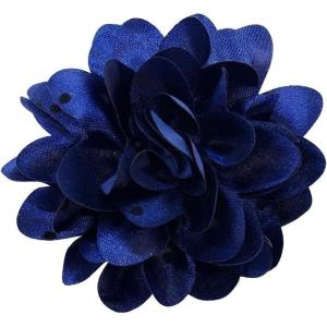 image:imageDainty Black Dots Flower Brooch Pin for Women Ladies Charming Satin Fabric Rose Peony Floral Brooches Hair Clips Pins Elegant Wedding Cocktail Party Hat Bag Suit Clothing Dress Accessories 3 inchesNavy