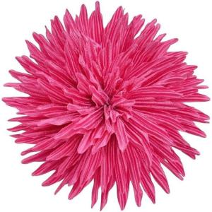 image:imageDtja 4 Large Daisy Fabric Flower Brooch for Women Girls Dainty Lightweight Colorful PomPom Fluffy Floral Brooches Lapel Hair Clip Hat Bag Pins Elegant Wedding Cocktail Birthday Party Dress Accessories JewelryFushcia