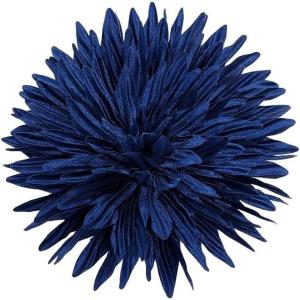 image:imageDtja 4 Large Daisy Fabric Flower Brooch for Women Girls Dainty Lightweight Colorful PomPom Fluffy Floral Brooches Lapel Hair Clip Hat Bag Pins Elegant Wedding Cocktail Birthday Party Dress Accessories JewelryNavy