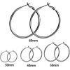 image:image4 Pairs Minimalist Big Hoop Earrings Set for Women Girls Stainless Steel Hypoallergenic Geometric Big Large Huggie Hoops Dangle Loop Earring Fashion Punk Jewelry Sensitive Ears 3456mm Black