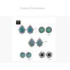 image:image5 Pairs Boho Small Stud Earrings Set for Women Girls Vintage Imitation Turquoise Blue Teardrop Flower Studs Cartilage Tragus Post Trendy Dainty Bohemian Jewelry Birthday Party Gifts Best Friend