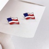 image:imageDainty American Flag Stud Earrings for Women Unisex Stainless Steel Post Pin USA Patriotic 4th of July Independence Day Tiny Cute Studs Earring Hypoallergenic Anniversary Holiday Decoration Jewelry