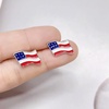 image:imageDainty American Flag Stud Earrings for Women Unisex Stainless Steel Post Pin USA Patriotic 4th of July Independence Day Tiny Cute Studs Earring Hypoallergenic Anniversary Holiday Decoration Jewelry