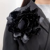 image:imageDtja Large Fabric Rose Flower Brooch Pin for Women Fashion Sequined Satin Peony Camellia Flowers Corsage Brooches Pins for Wedding Party Dance Banquet Dress Suit Clothes Accessories Jewelry 160mm63inBlack