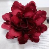 image:imageDtja Large Fabric Rose Flower Brooch Pin for Women Fashion Sequined Satin Peony Camellia Flowers Corsage Brooches Pins for Wedding Party Dance Banquet Dress Suit Clothes Accessories Jewelry 160mm63inWine Red