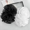 image:imageHandmade Layer Large Organza Rose Flower Brooch amp Applique for Women Ladies  135 x 106 Fabric Floral Brooches Lapel Pin for Her Elegant Wedding Party Banquet Dress Suit AccessoriesBlack