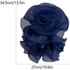 image:imageHandmade Layer Large Organza Rose Flower Brooch amp Applique for Women Ladies  135 x 106 Fabric Floral Brooches Lapel Pin for Her Elegant Wedding Party Banquet Dress Suit AccessoriesNavy