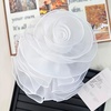 image:imageHandmade Layer Large Organza Rose Flower Brooch amp Applique for Women Ladies  135 x 106 Fabric Floral Brooches Lapel Pin for Her Elegant Wedding Party Banquet Dress Suit AccessoriesWhite