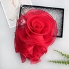 image:imageHandmade Layer Large Organza Rose Flower Brooch amp Applique for Women Ladies  135 x 106 Fabric Floral Brooches Lapel Pin for Her Elegant Wedding Party Banquet Dress Suit AccessoriesRed