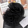 image:imageHandmade Layer Large Organza Rose Flower Brooch amp Applique for Women Ladies  135 x 106 Fabric Floral Brooches Lapel Pin for Her Elegant Wedding Party Banquet Dress Suit AccessoriesBlack