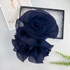 image:imageHandmade Layer Large Organza Rose Flower Brooch amp Applique for Women Ladies  135 x 106 Fabric Floral Brooches Lapel Pin for Her Elegant Wedding Party Banquet Dress Suit AccessoriesNavy