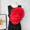 image:imageHandmade Layer Large Organza Rose Flower Brooch amp Applique for Women Ladies  135 x 106 Fabric Floral Brooches Lapel Pin for Her Elegant Wedding Party Banquet Dress Suit AccessoriesRed
