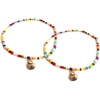 image:image2 PCS Gold Seashell Beaded Anklet Set for Women Girls Cute Conch Layered Elastic Foot Chain Bracelet Bohemian Colorful Seeds Handmade Nickel Free Seabeach Vacation Y2K Jewelry
