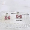 image:image18g Crystal Bowknot Stud Earrings for Women 925 Sterling Silver Post Pin Cute Butterfly Bow 4mm Ball Back Cartilage Tragus Screw Post Dainty Birthday Wedding JewelryPink CZ