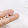 image:image18g Crystal Bowknot Stud Earrings for Women 925 Sterling Silver Post Pin Cute Butterfly Bow 4mm Ball Back Cartilage Tragus Screw Post Dainty Birthday Wedding JewelryClear CZ