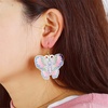 image:imageGold Butterfly Dangle Drop Earrings for Women Girls Colorful Enameled Boho Big Flat Lightweight Statement Dangling Hook Stud Earring Nickel Free Retro Exaggerated Y2K Jewelry