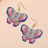 image:imageGold Butterfly Dangle Drop Earrings for Women Girls Colorful Enameled Boho Big Flat Lightweight Statement Dangling Hook Stud Earring Nickel Free Retro Exaggerated Y2K Jewelry