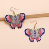 image:imageGold Butterfly Dangle Drop Earrings for Women Girls Colorful Enameled Boho Big Flat Lightweight Statement Dangling Hook Stud Earring Nickel Free Retro Exaggerated Y2K Jewelry