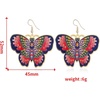 image:imageGold Butterfly Dangle Drop Earrings for Women Girls Colorful Enameled Boho Big Flat Lightweight Statement Dangling Hook Stud Earring Nickel Free Retro Exaggerated Y2K Jewelry