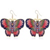 image:imageGold Butterfly Dangle Drop Earrings for Women Girls Colorful Enameled Boho Big Flat Lightweight Statement Dangling Hook Stud Earring Nickel Free Retro Exaggerated Y2K Jewelry