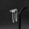 image:imageCZ Double Piercing Tassel Chain Drop Small Stud Ear Cuff Earrings for Women Girls Stainless Steel Minimalist Threader Crawler Climber Cartilage Jewerly