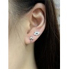 image:imageCute Black Star Cloud Earrings for Women Girls 925 Sterling Silver Hypoallergenic Asymmetrical Enamel Small Evil Eye Weather Stud Cartilage Fashion Punk Halloween Birthday Christmas Jewelry Gifts